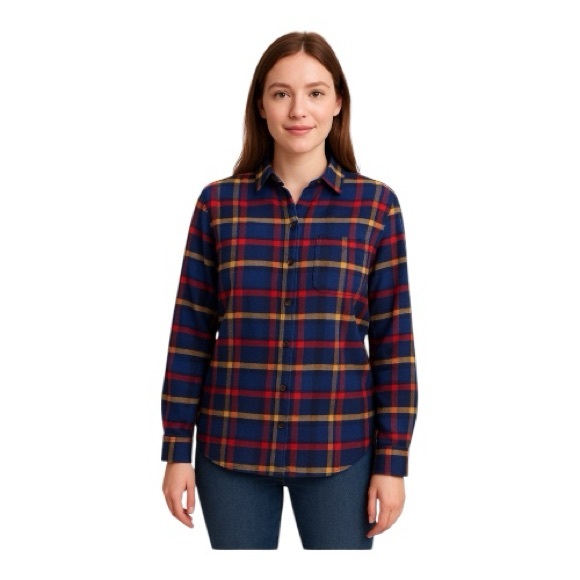 Lands’ End Multicolor button up long sleeve flannel Shirt M - Picture 10 of 10